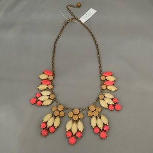 Pink, cream and gold statement necklace